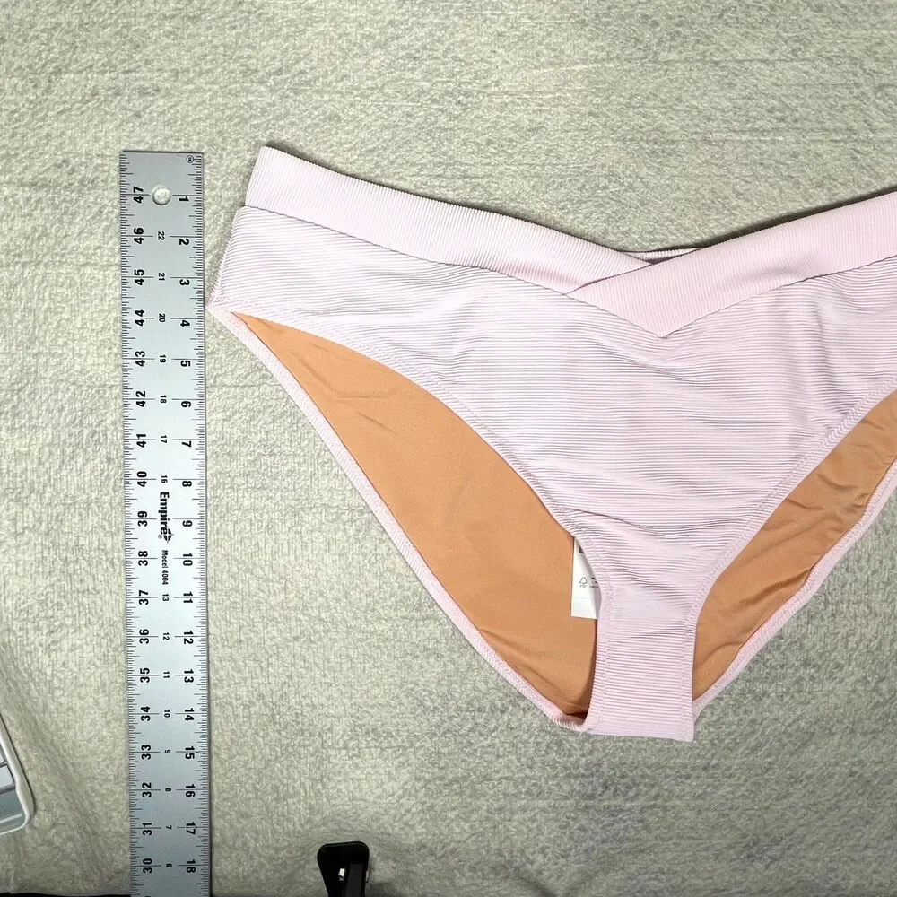 J.Crew‎ Ribbed cross-front cheeky bikini bottom - swimwear Size 2X BE812 PBL